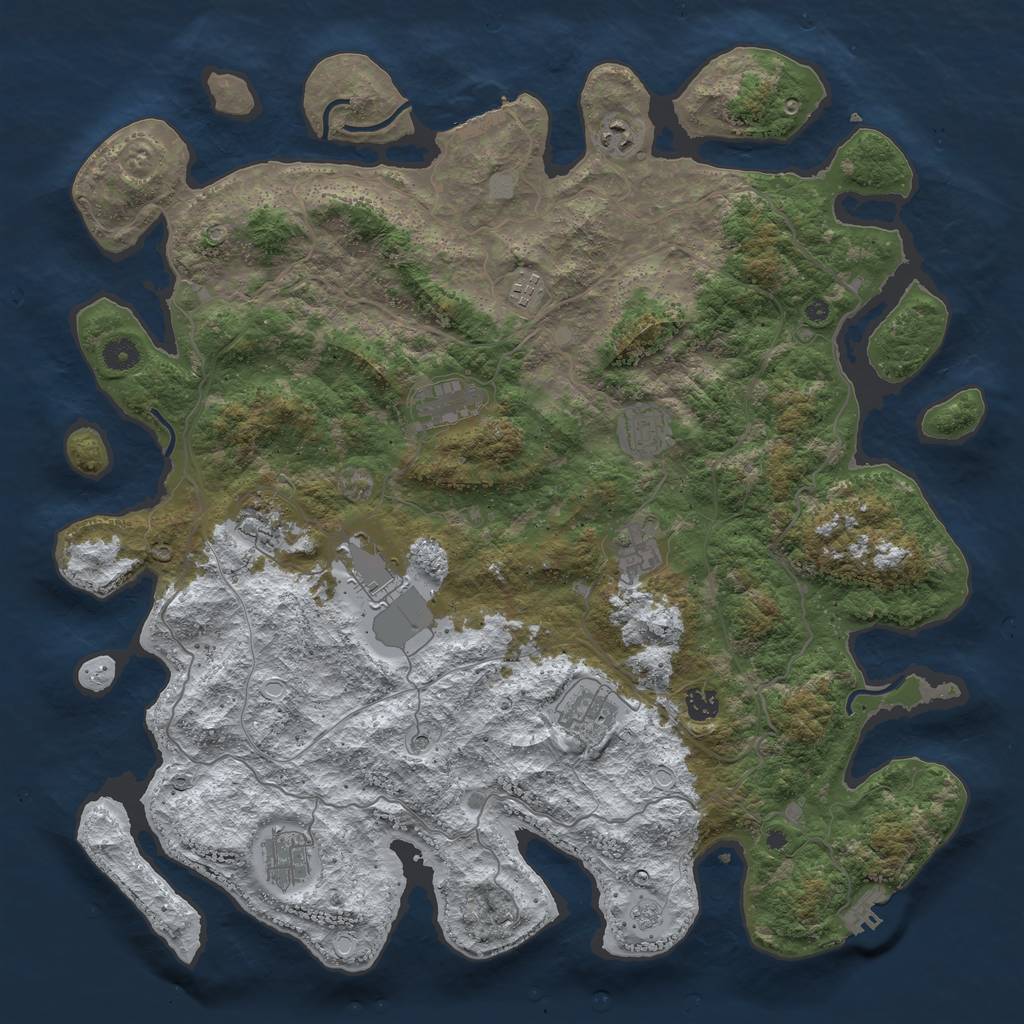 Rust Map: Procedural Map, Size: 4500, Seed: 359806, 19 Monuments