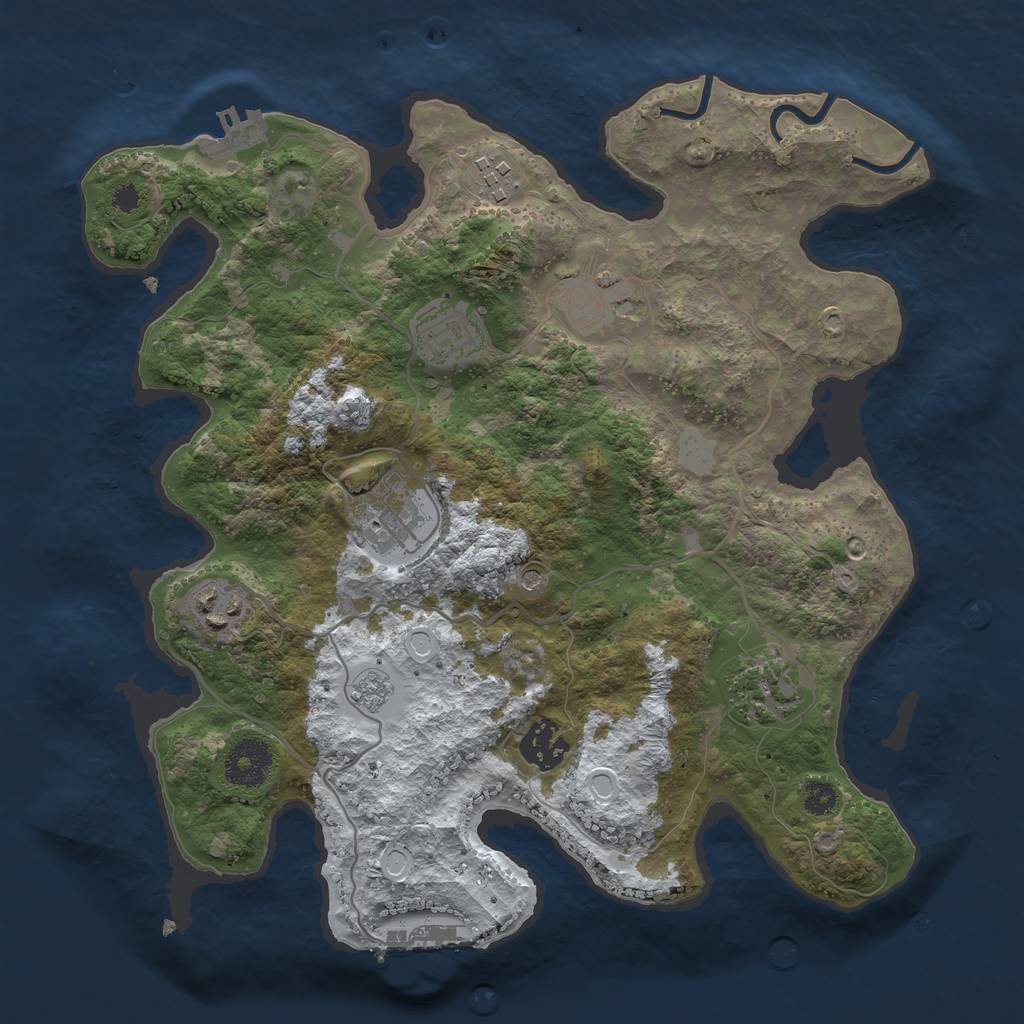 Rust Map: Procedural Map, Size: 3200, Seed: 5210387, 16 Monuments