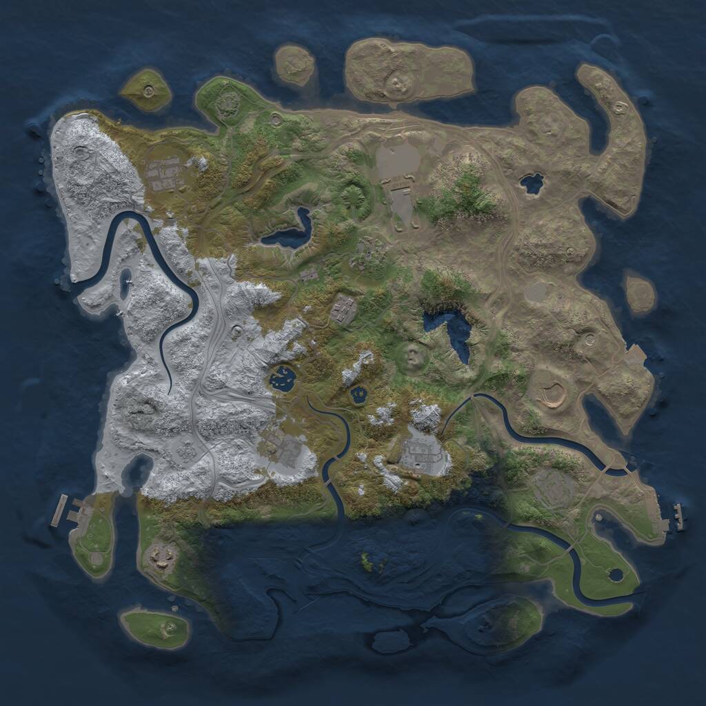 Rust Map: Procedural Map, Size: 4250, Seed: 567445, 16 Monuments