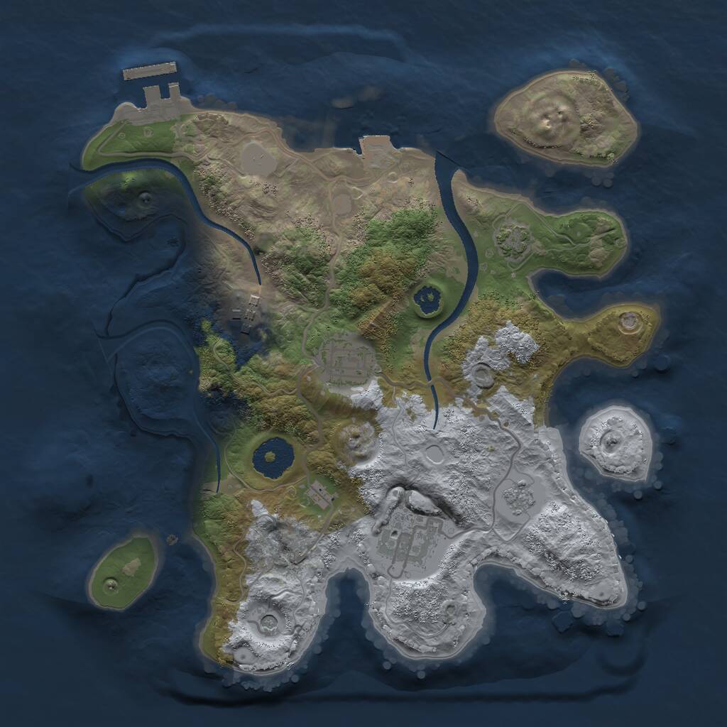 Rust Map: Procedural Map, Size: 2750, Seed: 1748, 8 Monuments