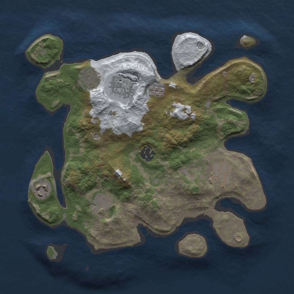 Rust Map: Barren, Size: 3000, Seed: 22450, 10 Monuments