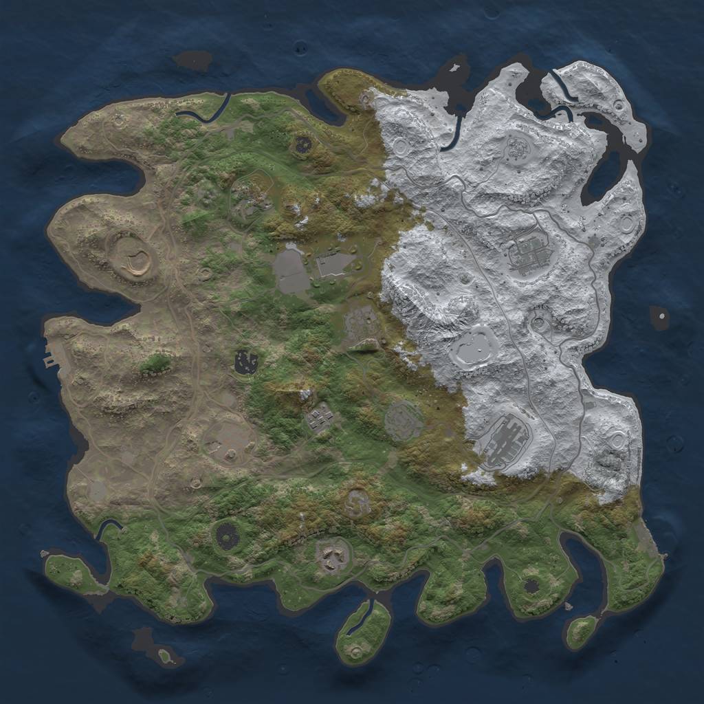 Rust Map: Procedural Map, Size: 4250, Seed: 342521, 20 Monuments