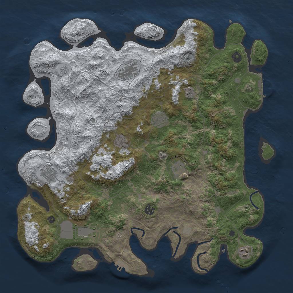 Rust Map: Procedural Map, Size: 4250, Seed: 1182867, 18 Monuments
