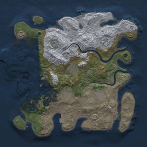 Thumbnail Rust Map: Procedural Map, Size: 3561, Seed: 1, 13 Monuments