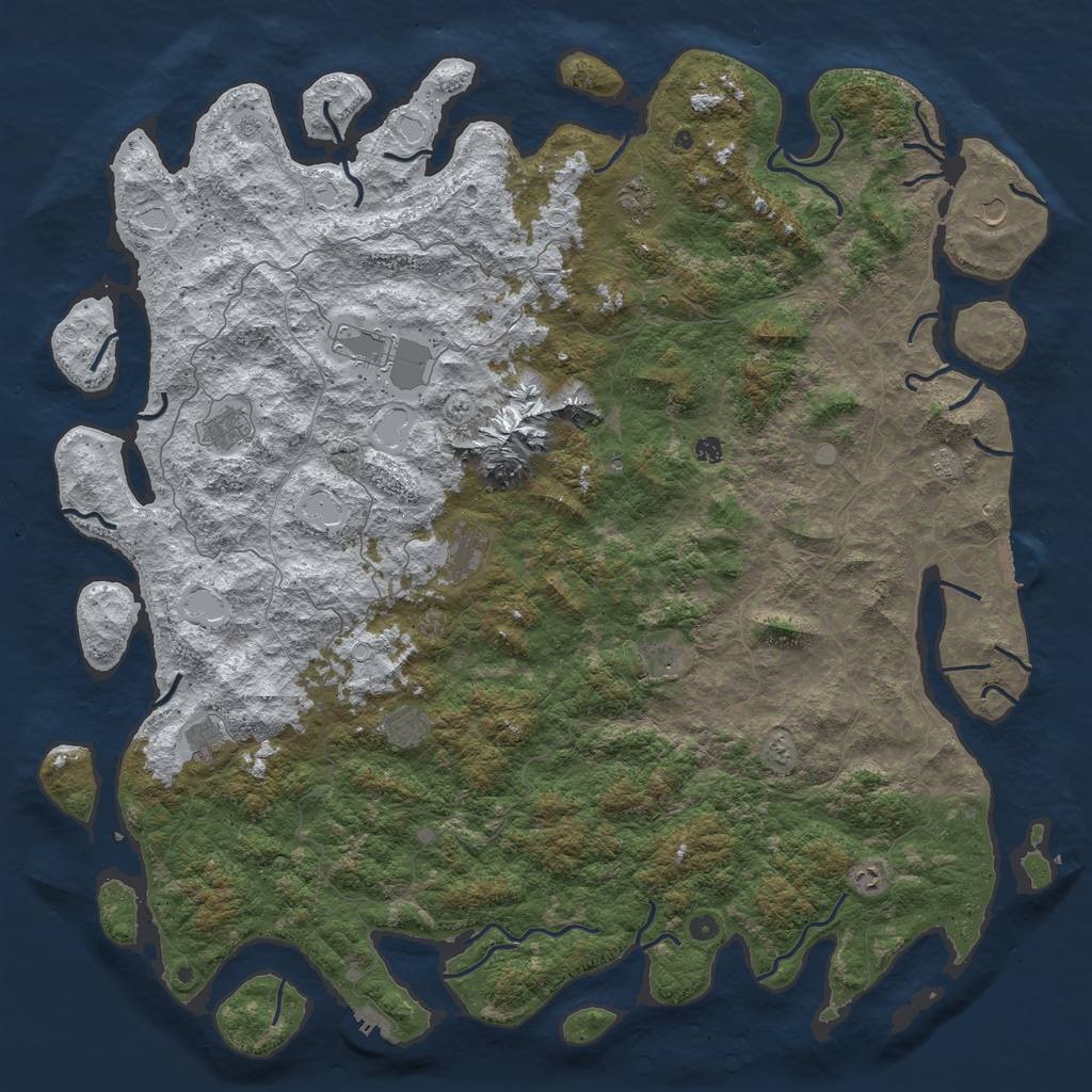 Rust Map: Procedural Map, Size: 6000, Seed: 582037, 20 Monuments
