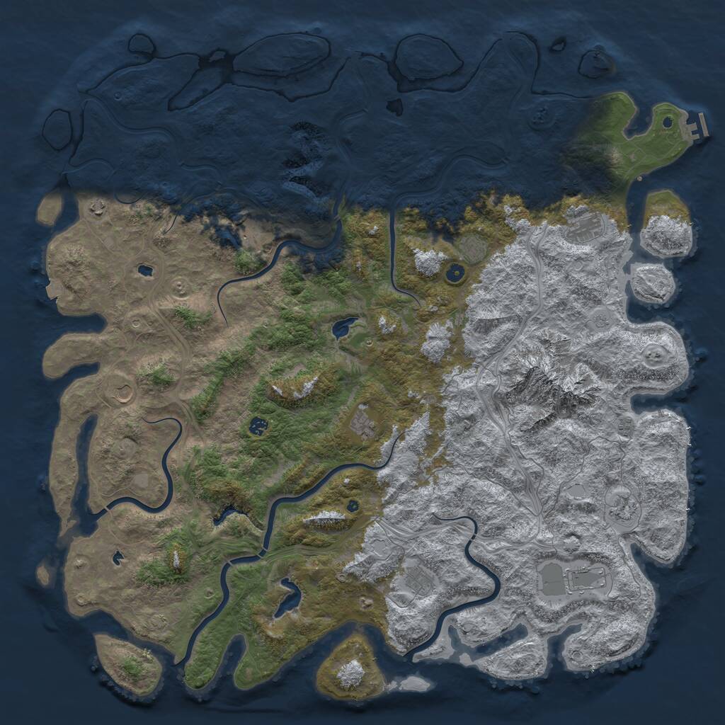 Rust Map: Procedural Map, Size: 6000, Seed: 341516, 16 Monuments