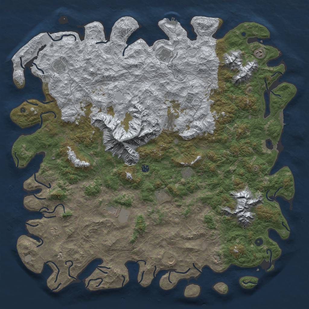 Rust Map: Procedural Map, Size: 6000, Seed: 296208, 20 Monuments