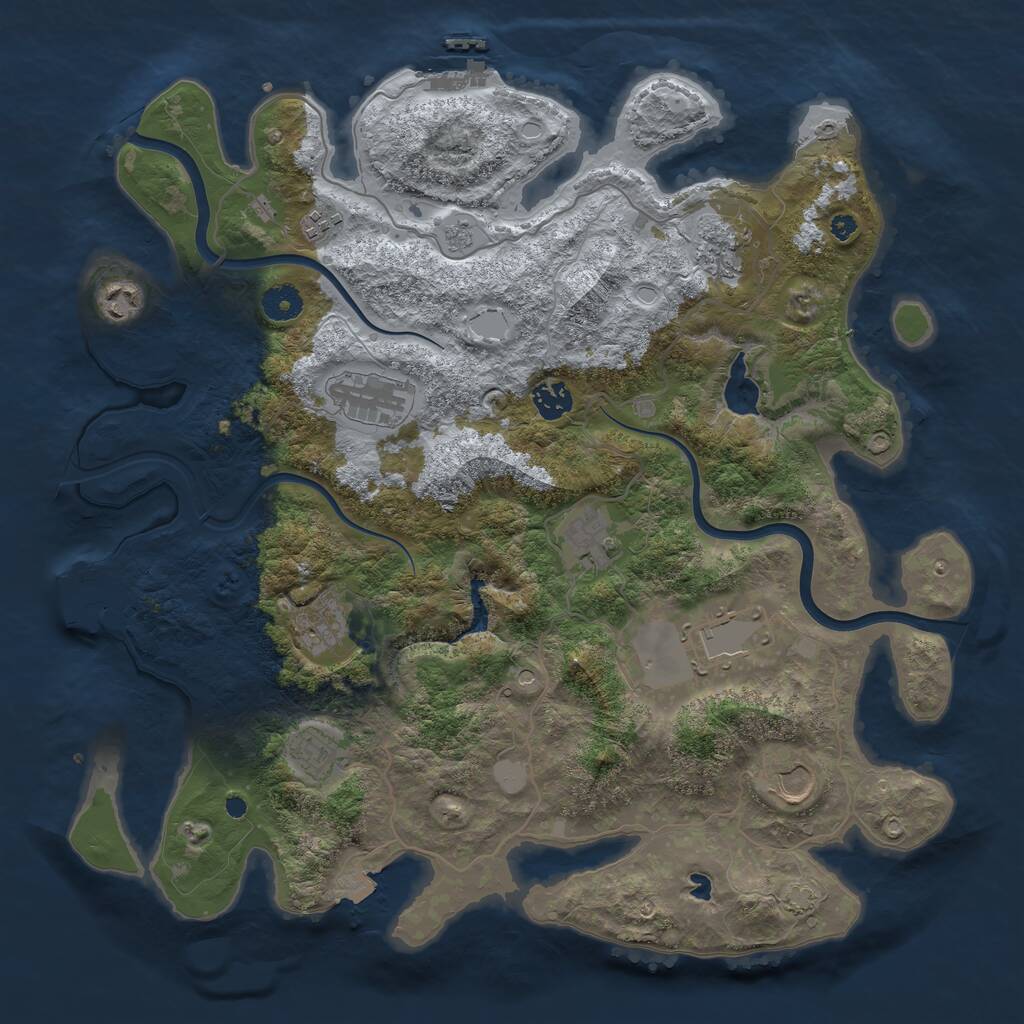 Rust Map: Procedural Map, Size: 4000, Seed: 5299284, 16 Monuments