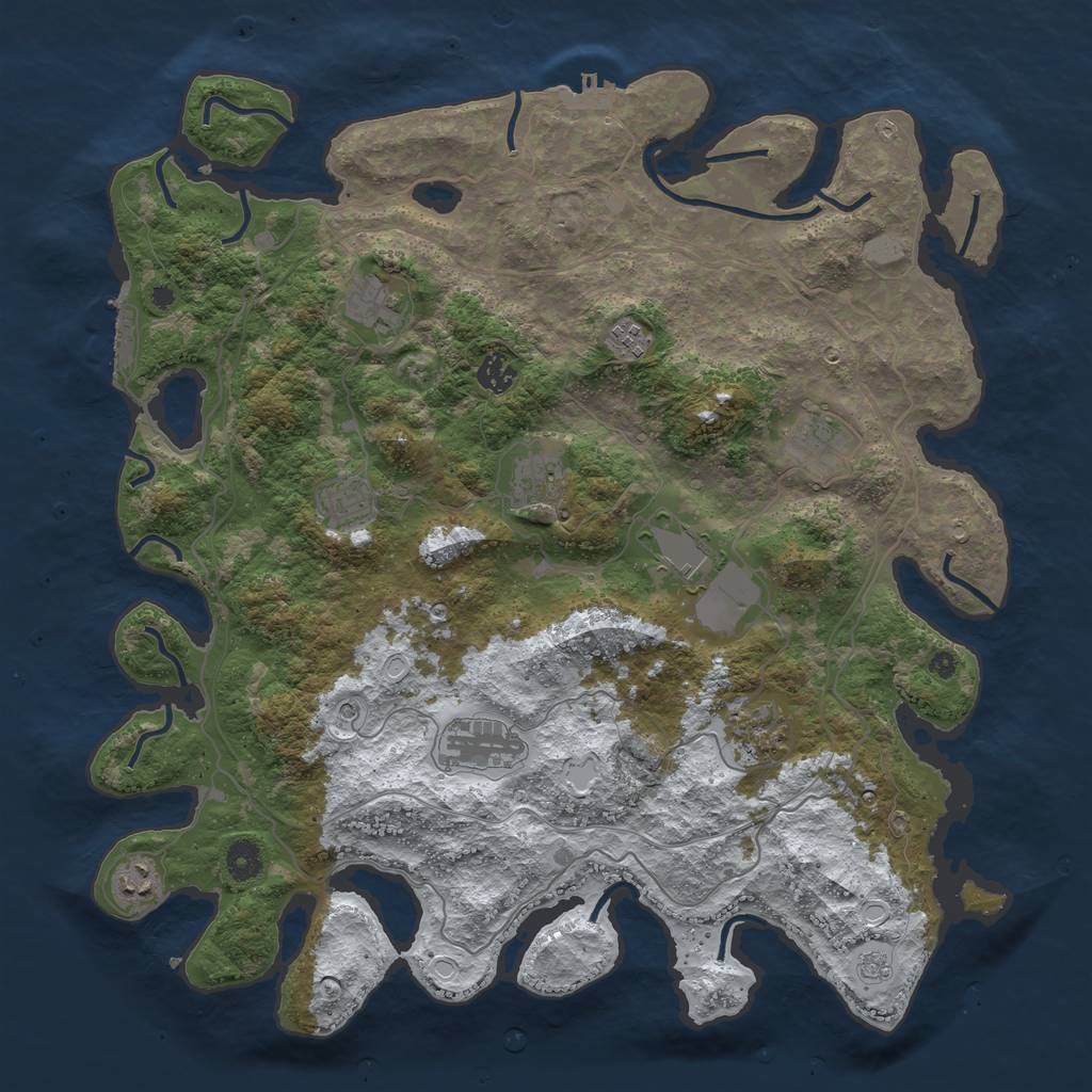 Rust Map: Procedural Map, Size: 4250, Seed: 98465478, 19 Monuments