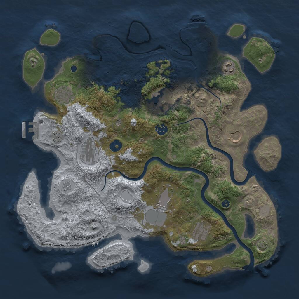 Rust Map: Procedural Map, Size: 3800, Seed: 1568, 15 Monuments
