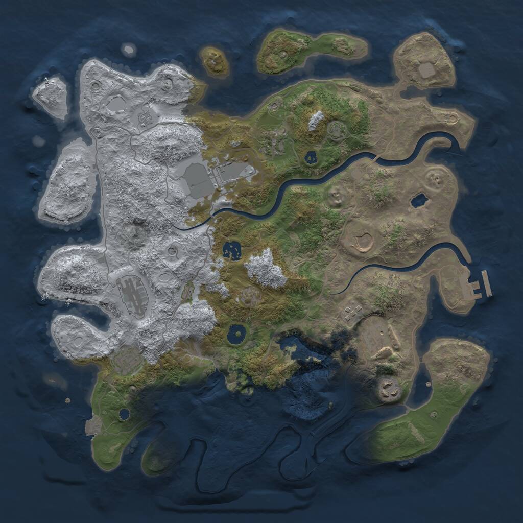 Rust Map: Procedural Map, Size: 4000, Seed: 9256275, 14 Monuments