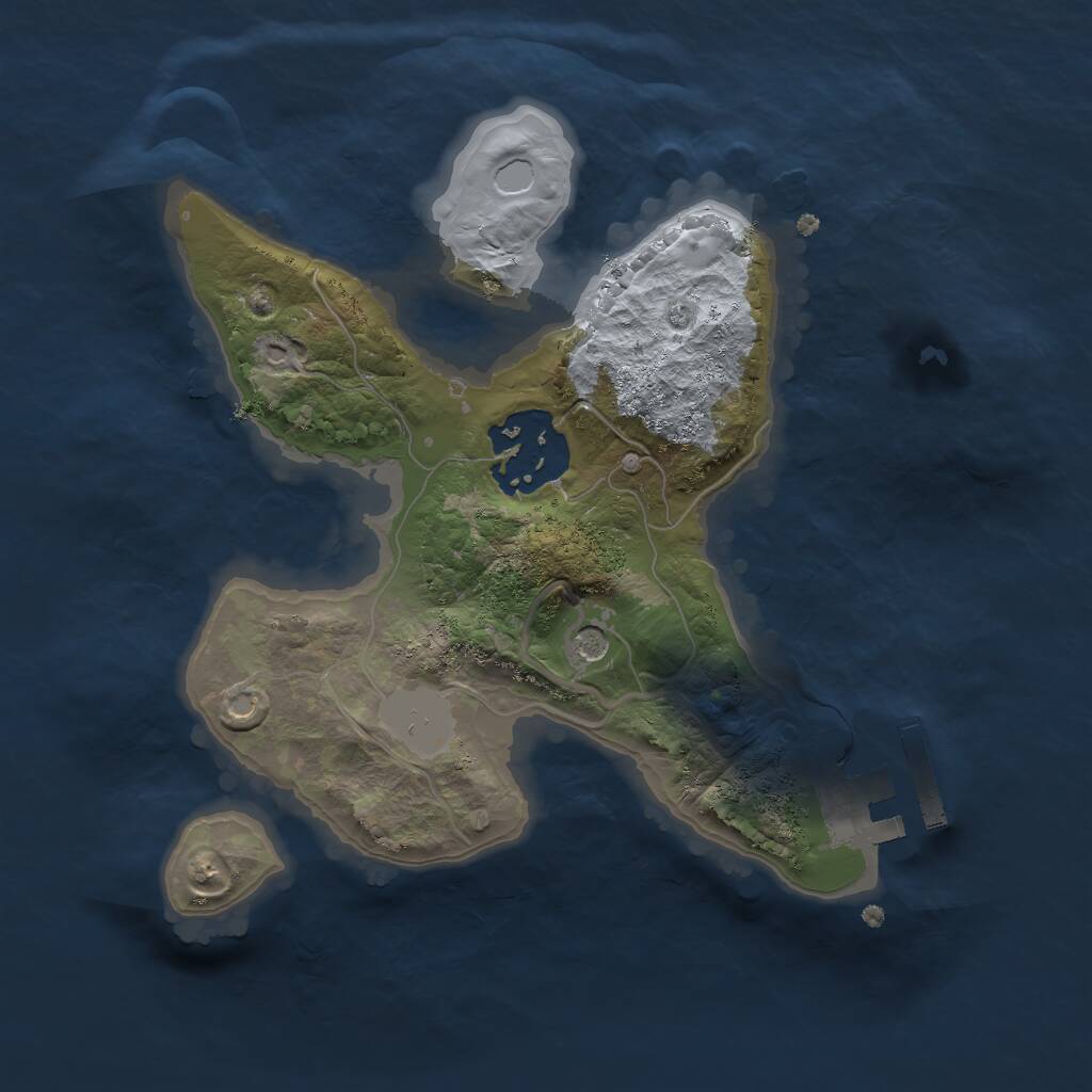 Rust Map: Procedural Map, Size: 2000, Seed: 974936822, 4 Monuments