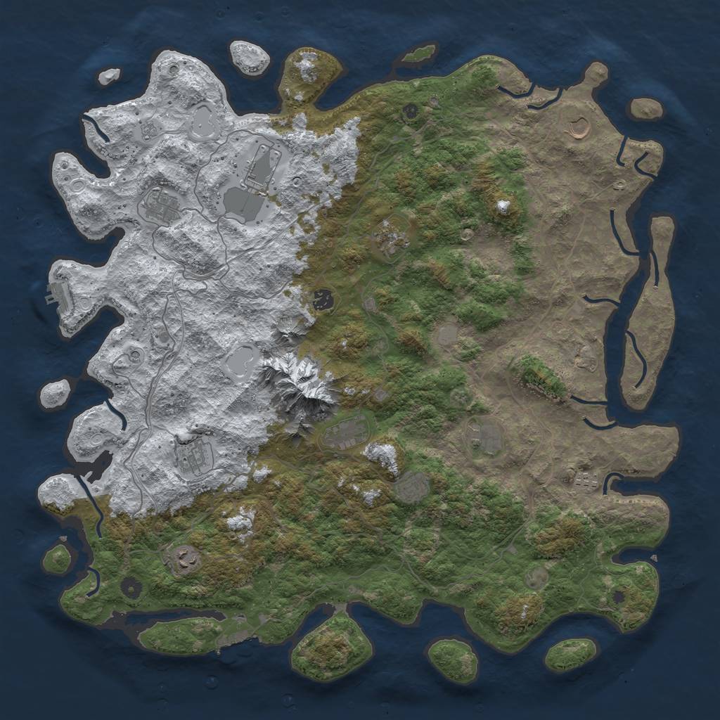 Rust Map: Procedural Map, Size: 5000, Seed: 1342620841, 20 Monuments