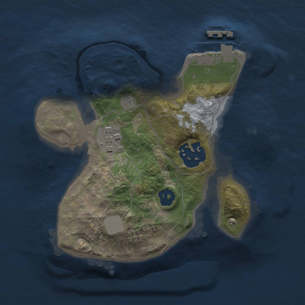Rust Map: Procedural Map, Size: 1800, Seed: 564243, 4 Monuments