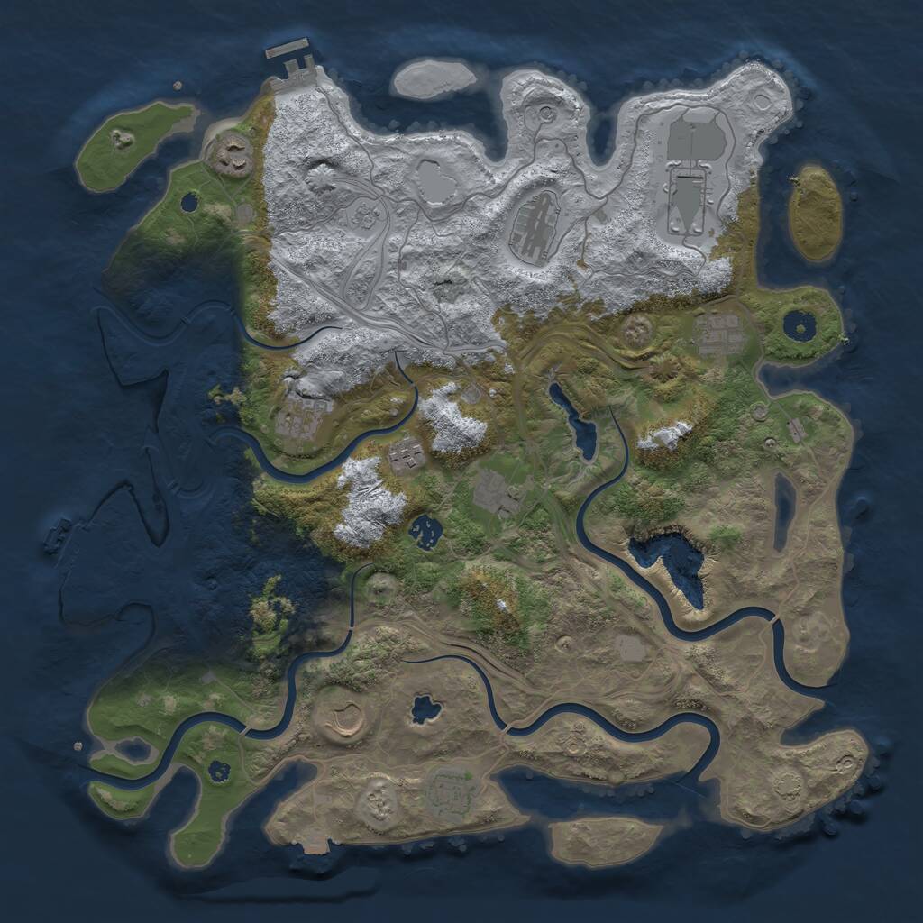 Rust Map: Procedural Map, Size: 4250, Seed: 1587848101, 16 Monuments