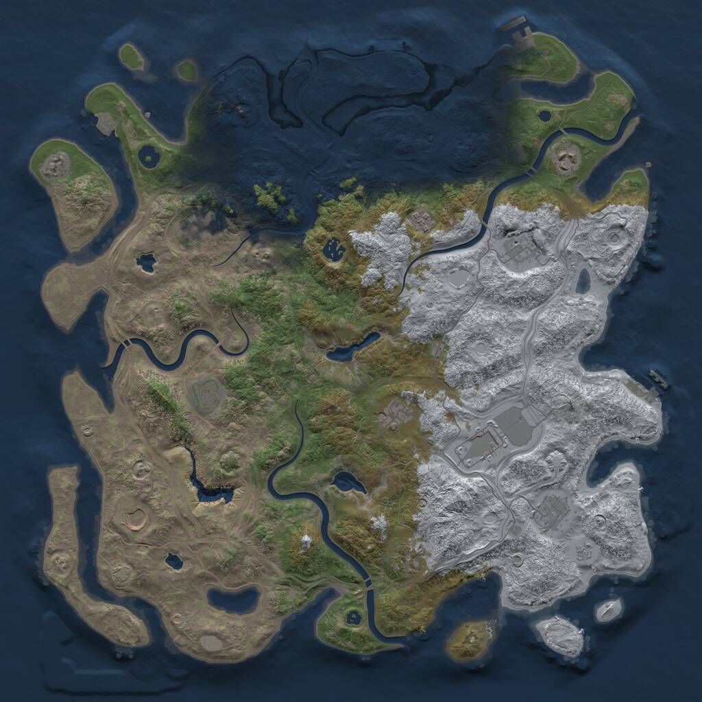Rust Map: Procedural Map, Size: 4800, Seed: 689765, 17 Monuments