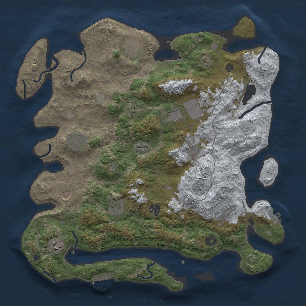 Rust Map: Procedural Map, Size: 4050, Seed: 1606685890, 20 Monuments