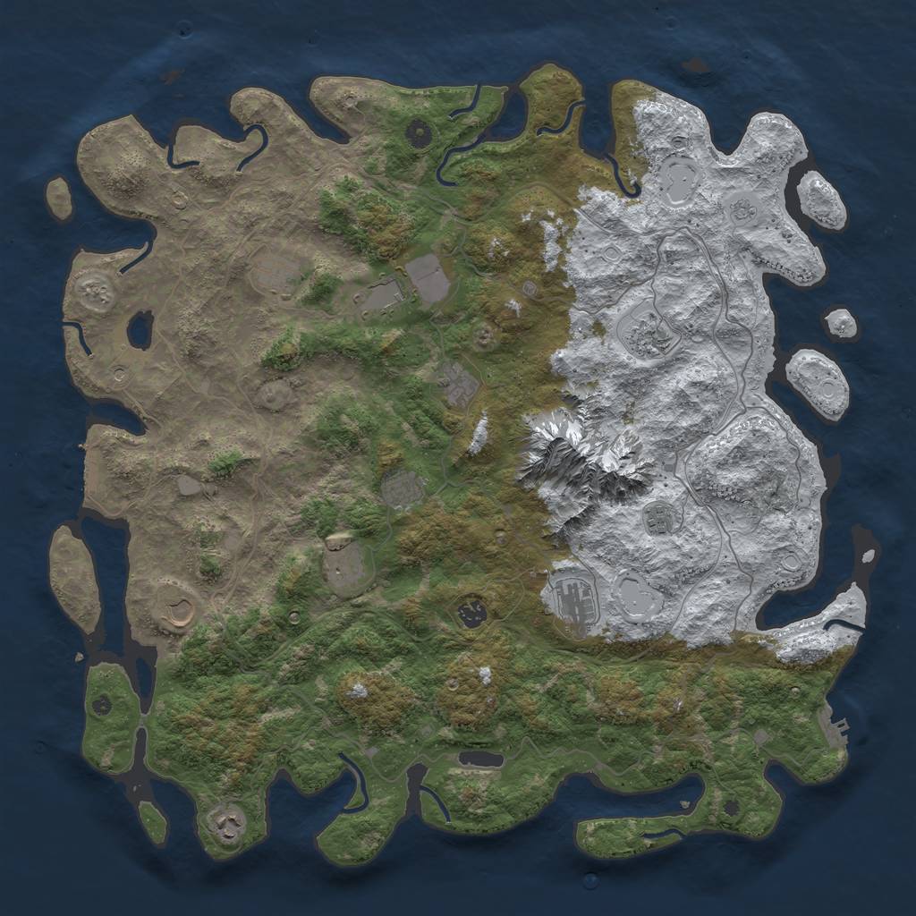 Rust Map: Procedural Map, Size: 5000, Seed: 2120360058, 20 Monuments