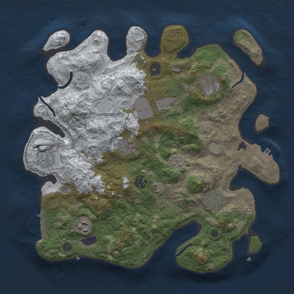Rust Map: Procedural Map, Size: 3500, Seed: 28919, 17 Monuments