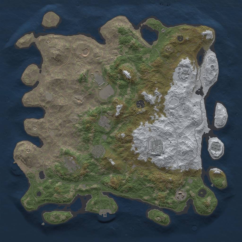 Rust Map: Procedural Map, Size: 4251, Seed: 696969, 19 Monuments