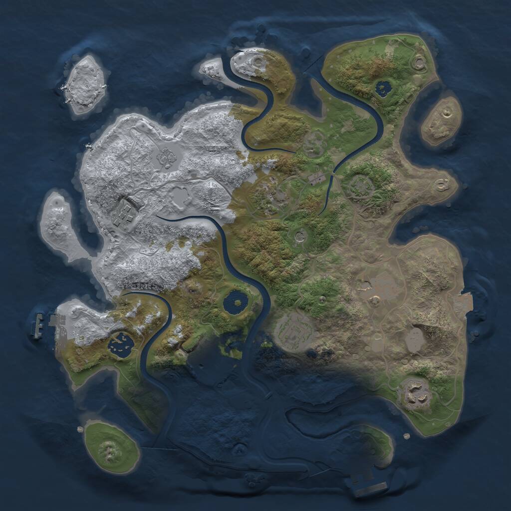 Rust Map: Procedural Map, Size: 3200, Seed: 3191854, 13 Monuments