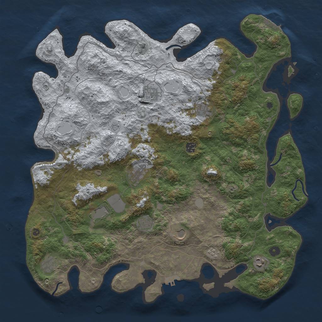 Rust Map: Procedural Map, Size: 4567, Seed: 420420, 19 Monuments