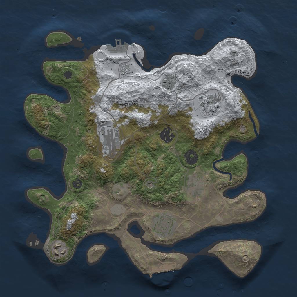 Rust Map: Procedural Map, Size: 3100, Seed: 2436577, 16 Monuments