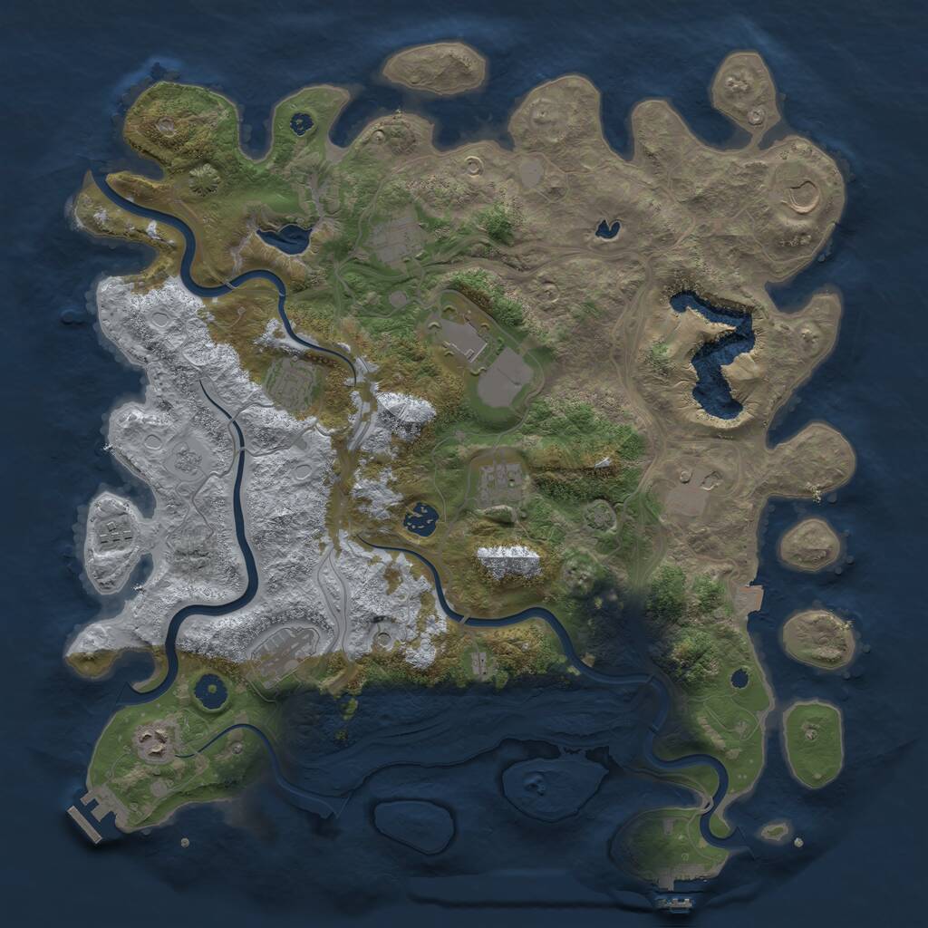 Rust Map: Procedural Map, Size: 4250, Seed: 496856100, 16 Monuments