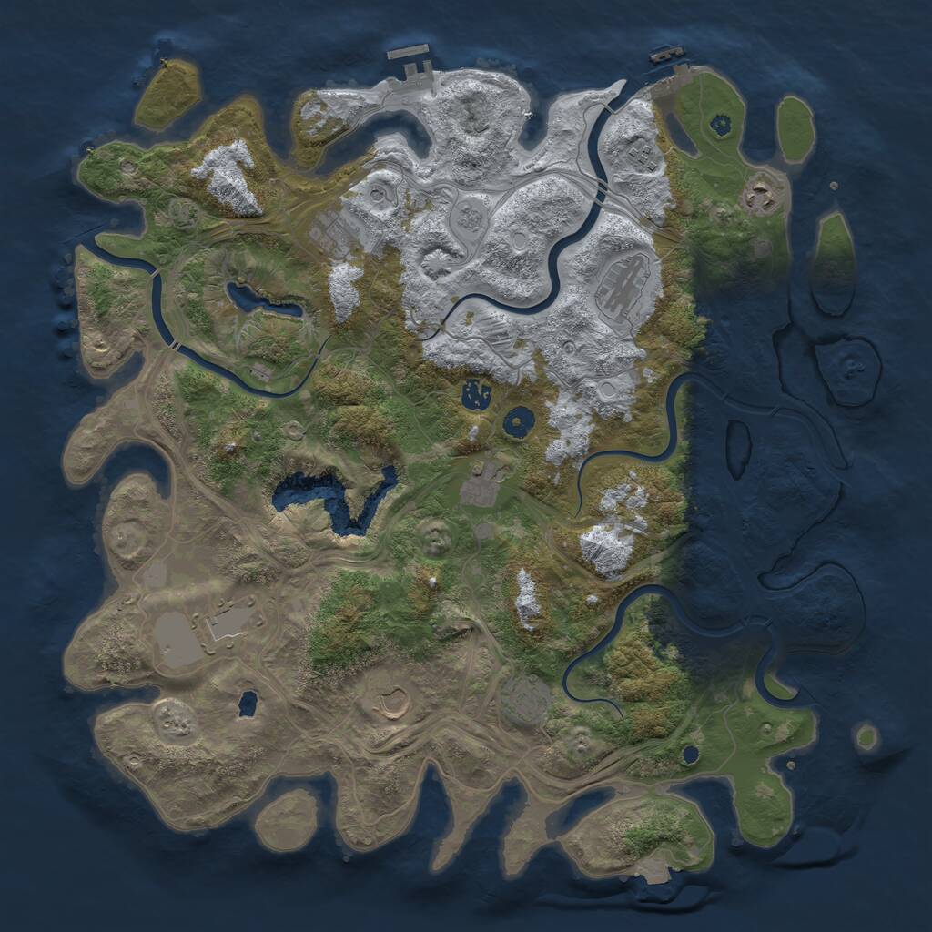 Rust Map: Procedural Map, Size: 4499, Seed: 100272, 15 Monuments