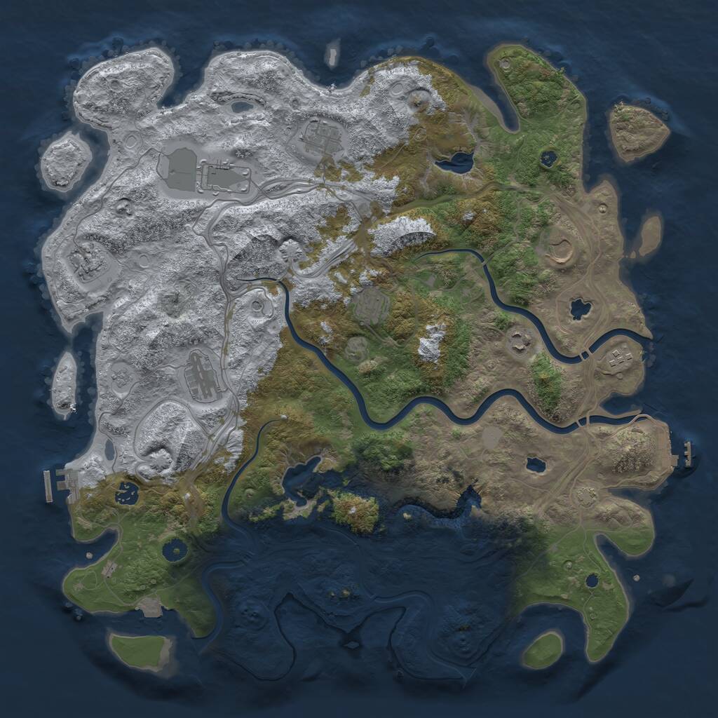 Rust Map: Procedural Map, Size: 4555, Seed: 4770824, 15 Monuments