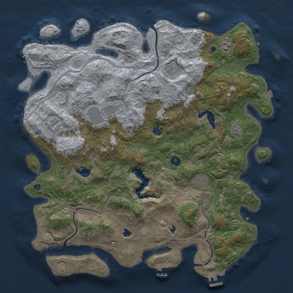 Rust Map: Procedural Map, Size: 4500, Seed: 3564731, 13 Monuments