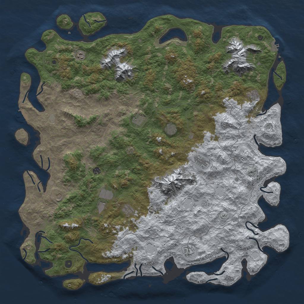 Rust Map: Procedural Map, Size: 6000, Seed: 1817461977, 20 Monuments
