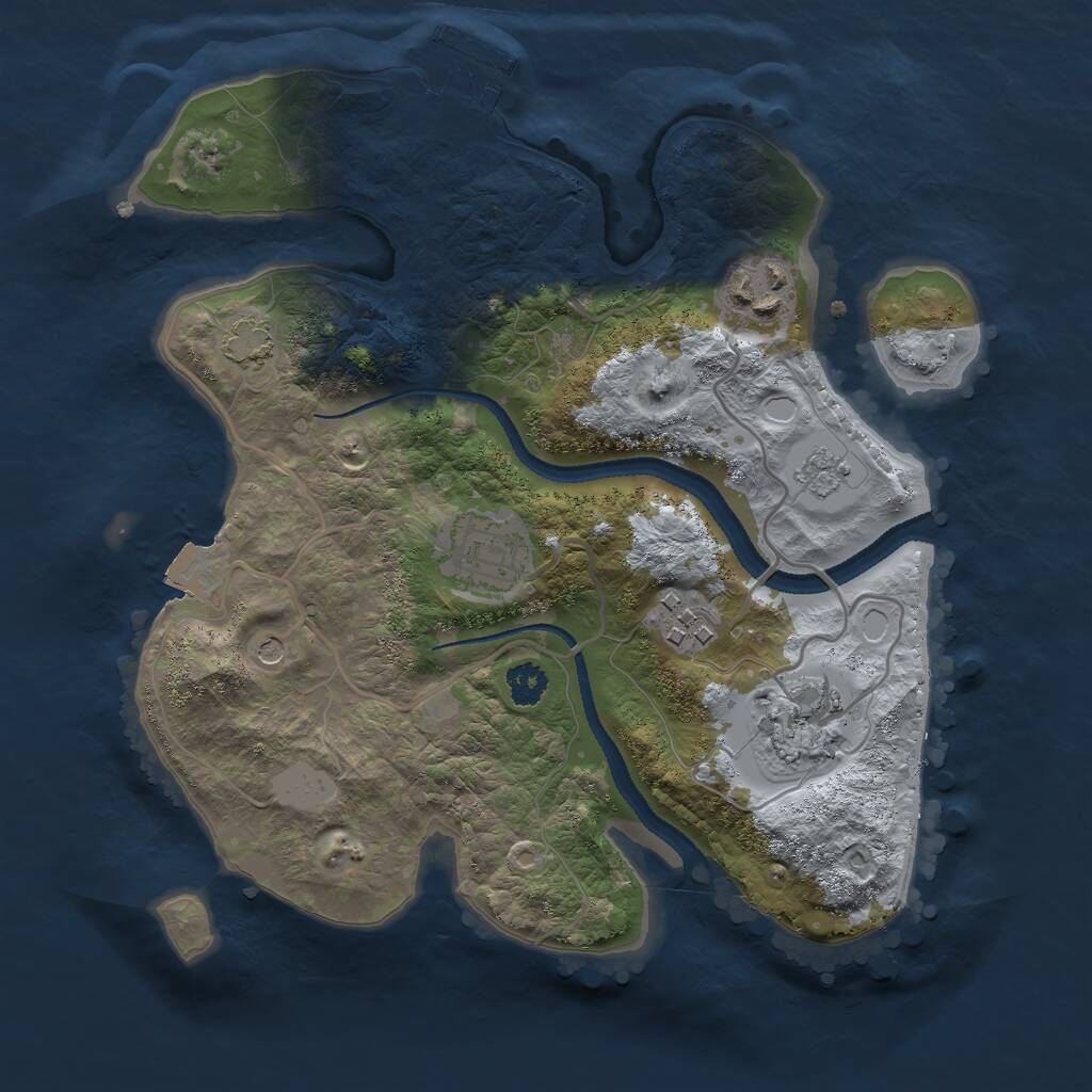 Rust Map: Procedural Map, Size: 2632, Seed: 142, 9 Monuments