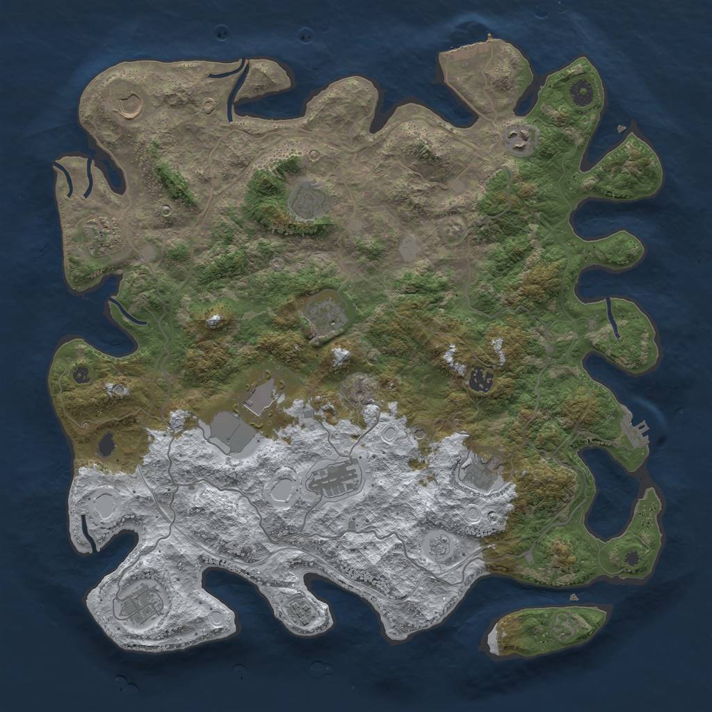 Rust Map: Procedural Map, Size: 4300, Seed: 47572737, 20 Monuments