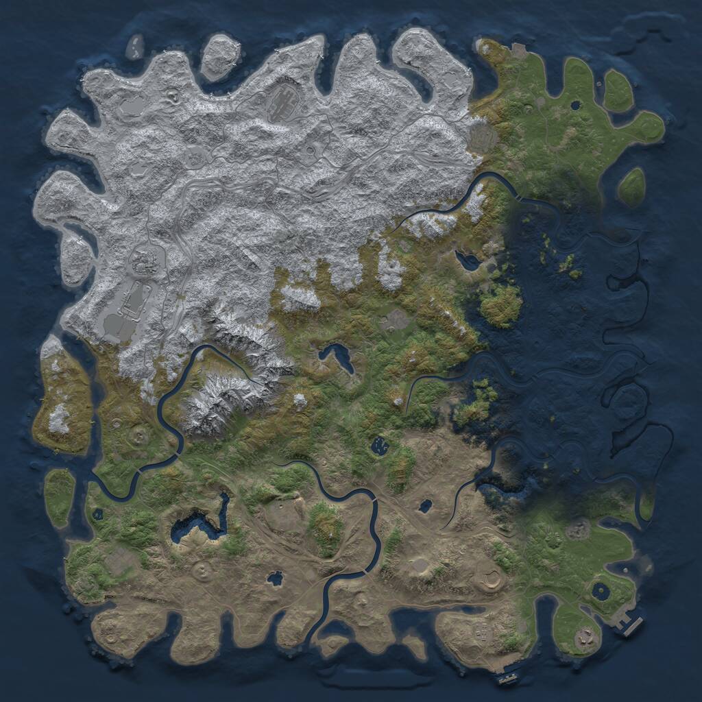 Rust Map: Procedural Map, Size: 6000, Seed: 12448781, 17 Monuments