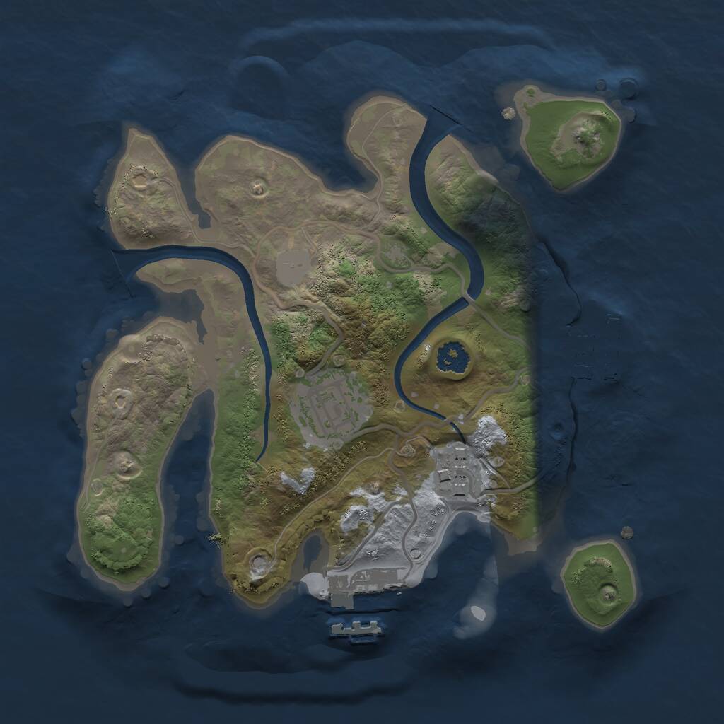 Rust Map: Procedural Map, Size: 2250, Seed: 190654582, 5 Monuments