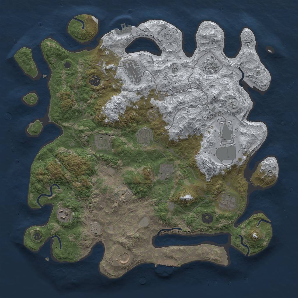 Rust Map: Procedural Map, Size: 4000, Seed: 540, 20 Monuments