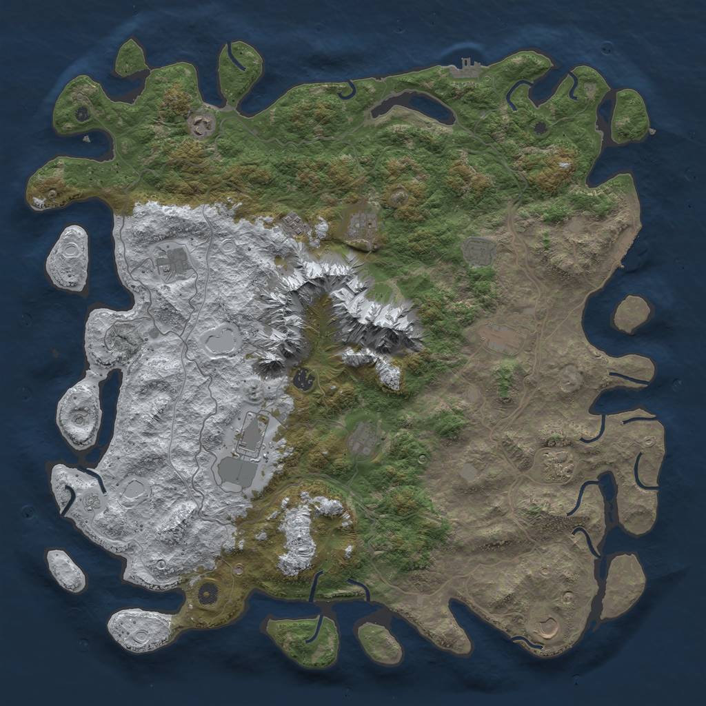 Rust Map: Procedural Map, Size: 5000, Seed: 138012072, 20 Monuments