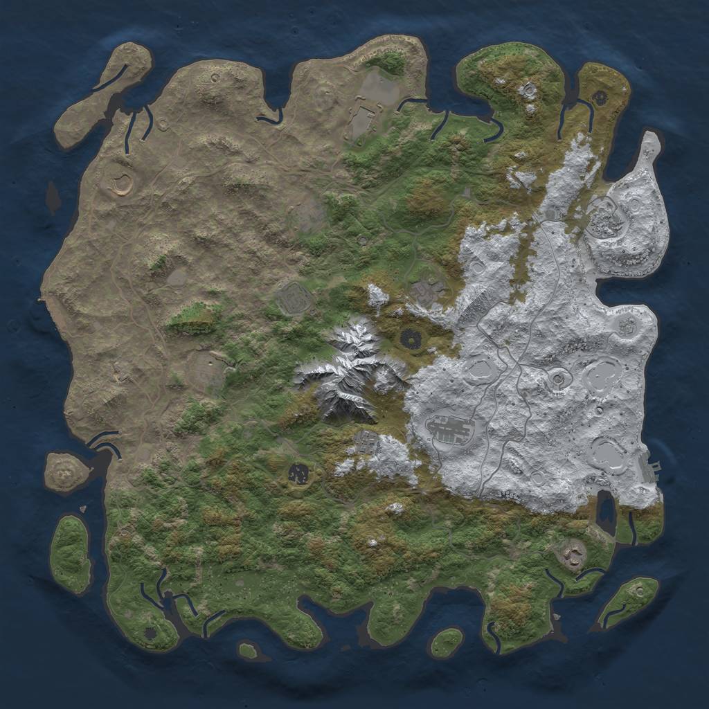 Rust Map: Procedural Map, Size: 5000, Seed: 8942037, 20 Monuments