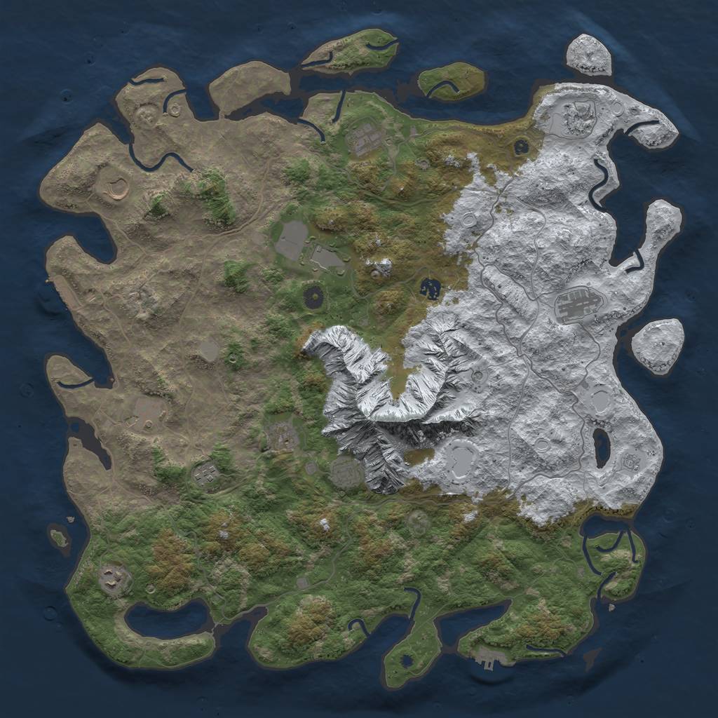 Rust Map: Procedural Map, Size: 5000, Seed: 61402073, 20 Monuments