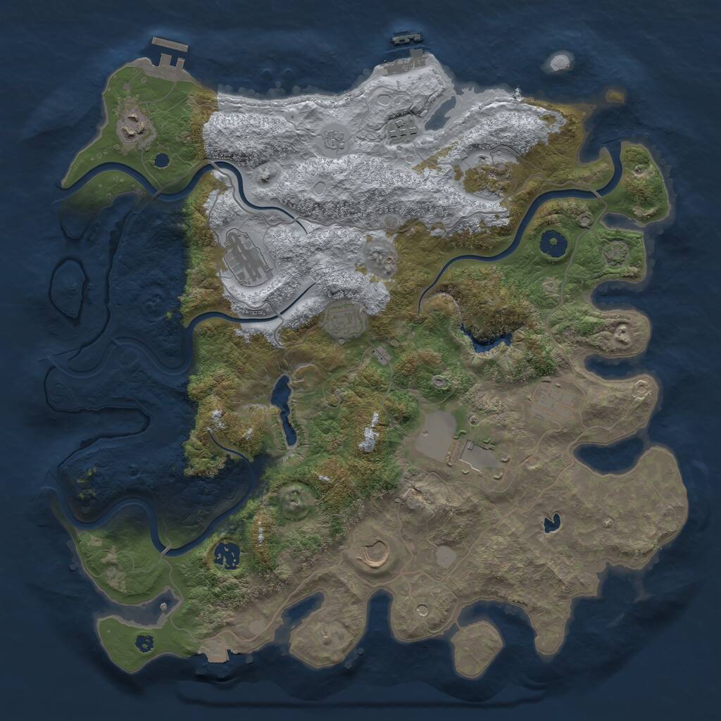 Rust Map: Procedural Map, Size: 4000, Seed: 548798, 15 Monuments