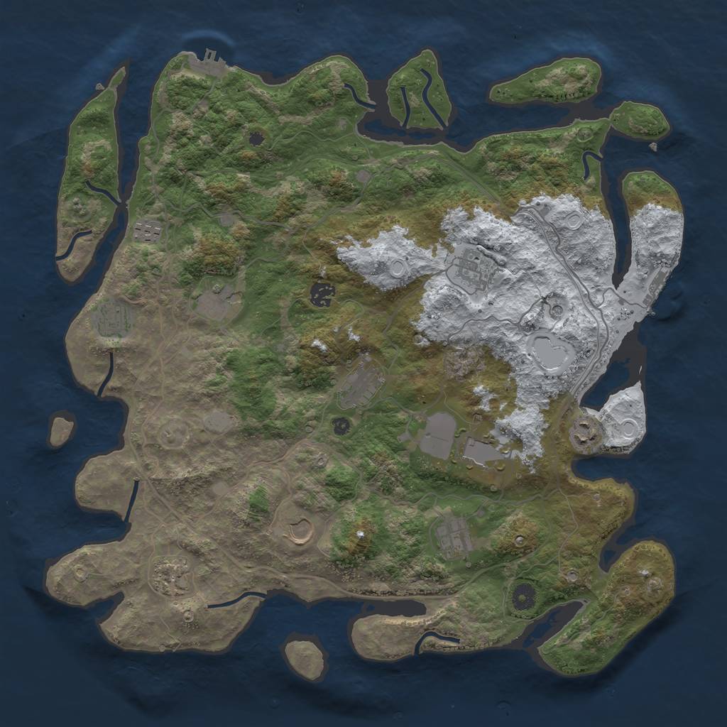 Rust Map: Procedural Map, Size: 4250, Seed: 2226527, 19 Monuments