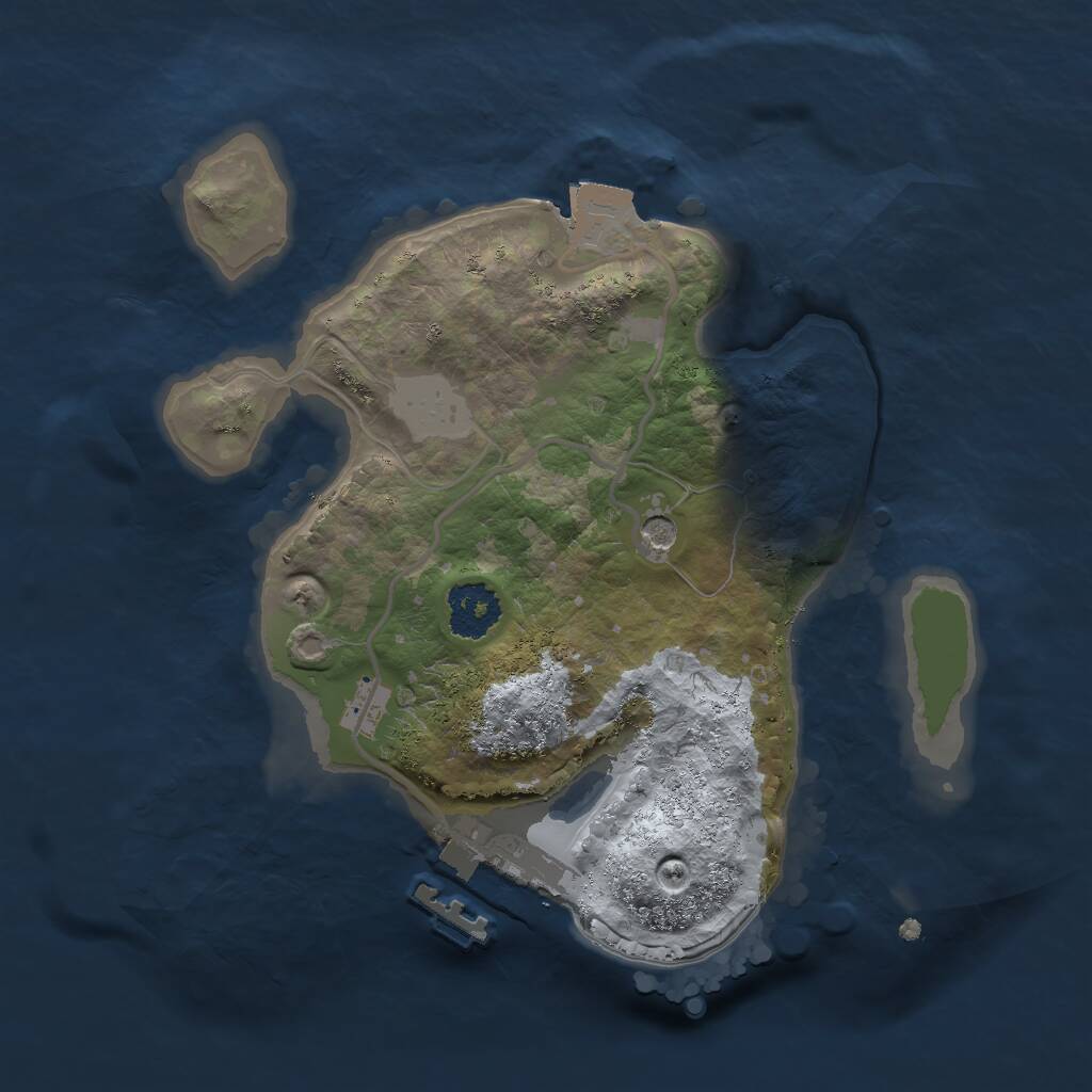 Rust Map: Procedural Map, Size: 2000, Seed: 22042, 3 Monuments