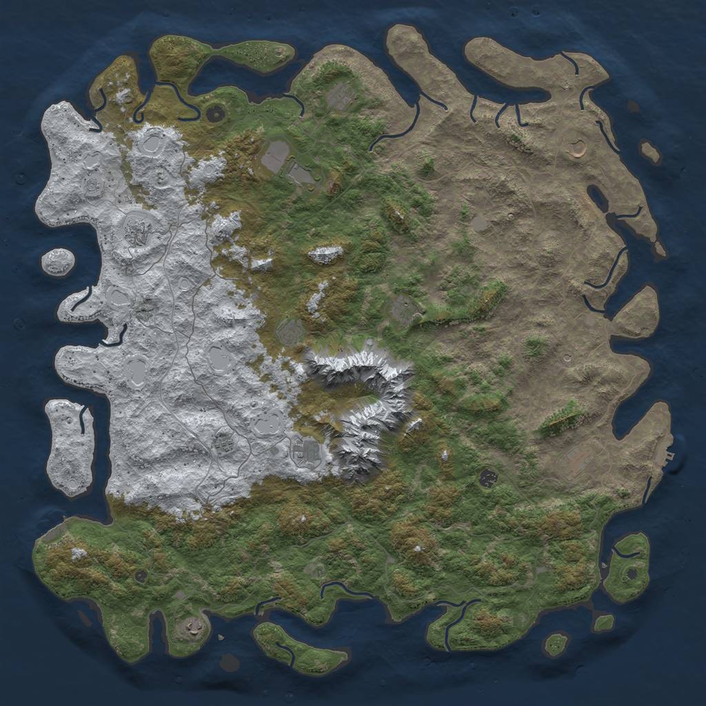 Rust Map: Procedural Map, Size: 6000, Seed: 971760, 20 Monuments