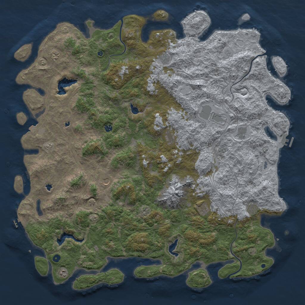 Rust Map: Procedural Map, Size: 6000, Seed: 101815, 17 Monuments