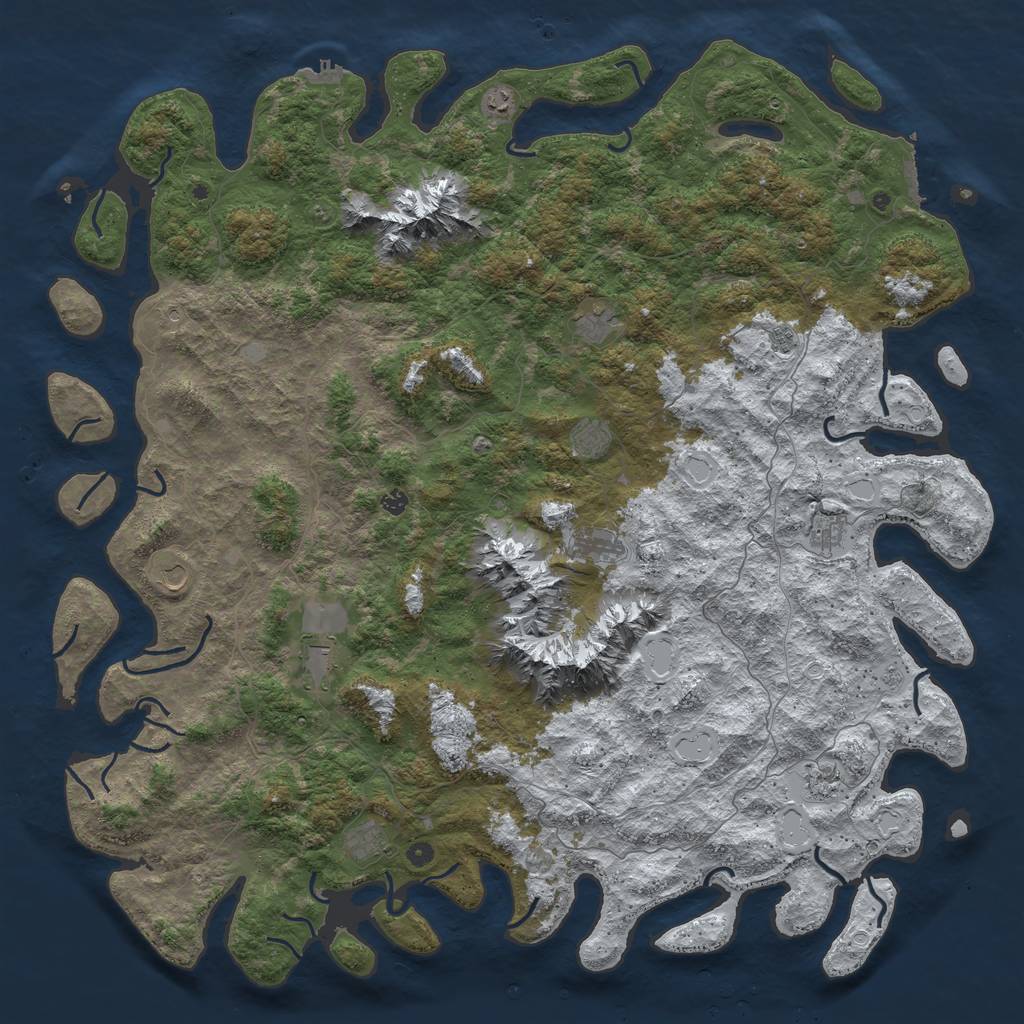 Rust Map: Procedural Map, Size: 6000, Seed: 537858, 20 Monuments