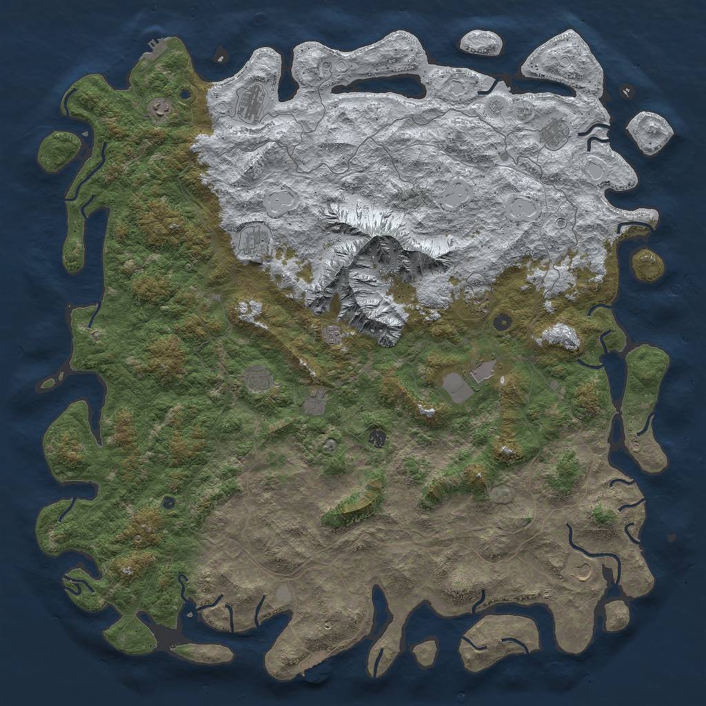 Rust Map: Procedural Map, Size: 6000, Seed: 116131, 20 Monuments