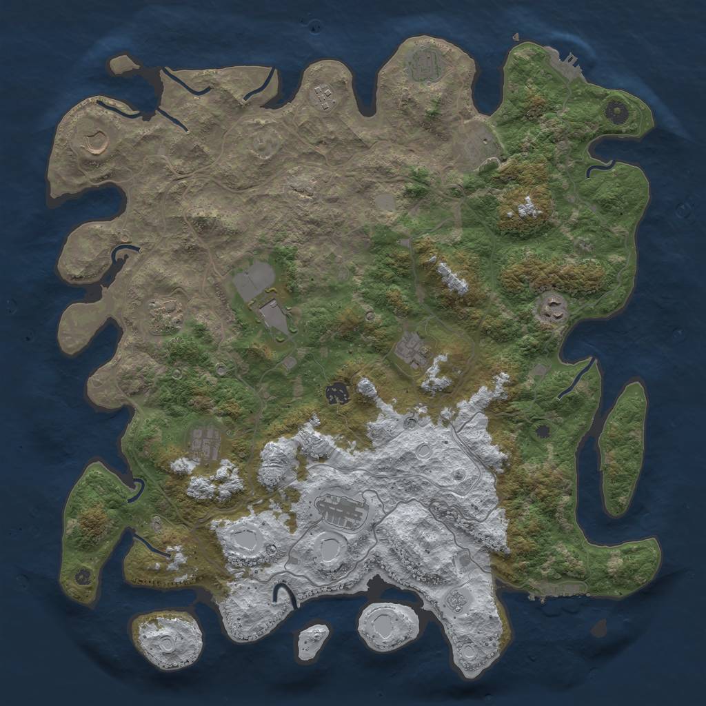 Rust Map: Procedural Map, Size: 4500, Seed: 1892903, 20 Monuments