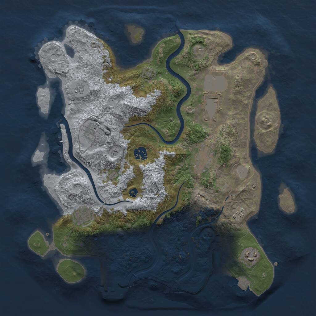 Rust Map: Procedural Map, Size: 3550, Seed: 792002, 12 Monuments