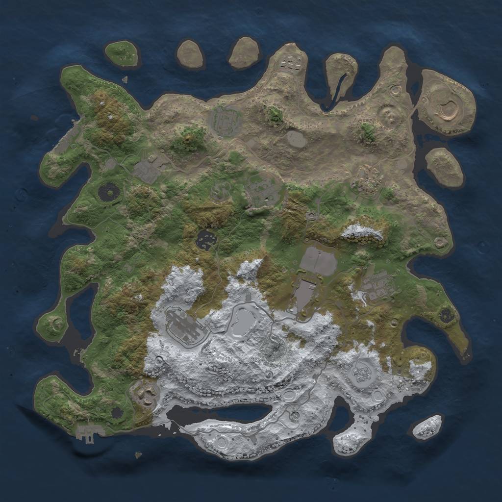 Rust Map: Procedural Map, Size: 3750, Seed: 1898734723, 20 Monuments